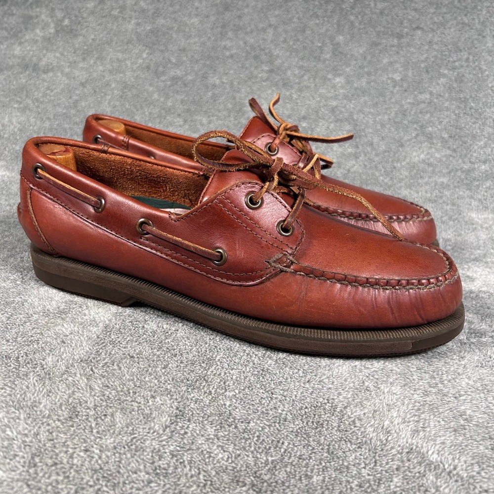 Hush Puppies Boat Shoes Leather Brown Mens 9 M Made in Brazil 511222